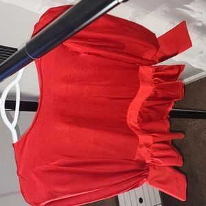 New blouse fluffy arms nice color